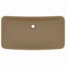 vidaXL négyszögletes matt krémszínű kerámia luxus mosdókagyló 71 x 38 cm