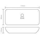 vidaXL négyszögletes matt krémszínű kerámia luxus mosdókagyló 71 x 38 cm