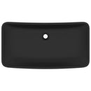 vidaXL négyszögletes matt fekete kerámia luxus mosdókagyló 71 x 38 cm