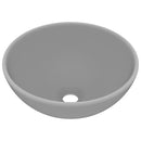 vidaXL kerek matt világosszürke kerámia luxus mosdókagyló 32,5 x 14 cm