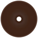 vidaXL kerek matt sötétbarna kerámia luxus mosdókagyló 32,5 x 14 cm