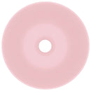 vidaXL kerek matt rózsaszín kerámia mosdókagyló