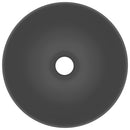 vidaXL kerek matt sötétszürke kerámia mosdókagyló