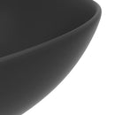 vidaXL kerek matt sötétszürke kerámia mosdókagyló