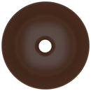 vidaXL kerek matt sötétbarna kerámia mosdókagyló