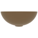 vidaXL kerek matt krémszínű kerámia mosdókagyló