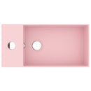 vidaXL matt rózsaszín kerámia mosdókagyló túlfolyóval