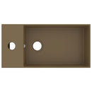 vidaXL matt krémszínű kerámia mosdókagyló túlfolyóval