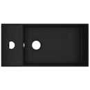 vidaXL matt fekete kerámia mosdókagyló túlfolyóval