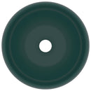 vidaXL kerek matt sötétzöld kerámia luxus mosdókagyló 40 x 15 cm