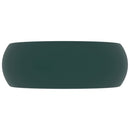 vidaXL kerek matt sötétzöld kerámia luxus mosdókagyló 40 x 15 cm