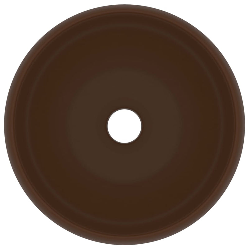 vidaXL kerek matt sötétbarna kerámia luxus mosdókagyló 40 x 15 cm