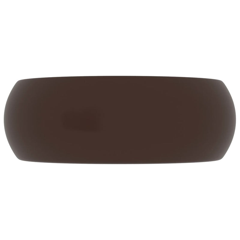 vidaXL kerek matt sötétbarna kerámia luxus mosdókagyló 40 x 15 cm
