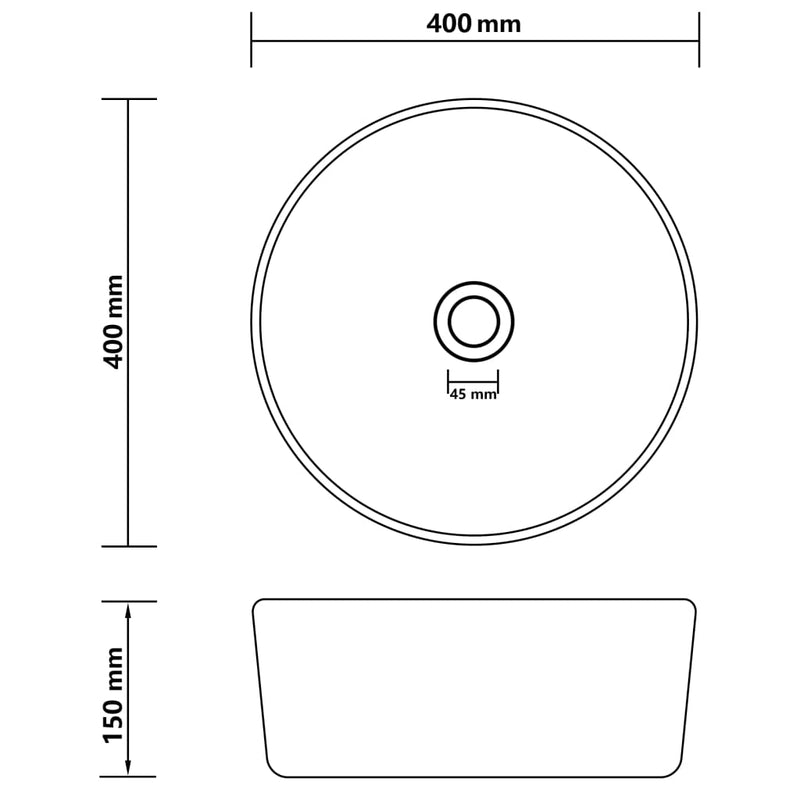 vidaXL kerek matt fehér kerámia luxus mosdókagyló 40 x 15 cm