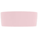 vidaXL kerek matt rózsaszín kerámia luxus mosdókagyló 40 x 15 cm