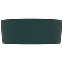 vidaXL kerek matt sötétzöld kerámia luxus mosdókagyló 40 x 15 cm