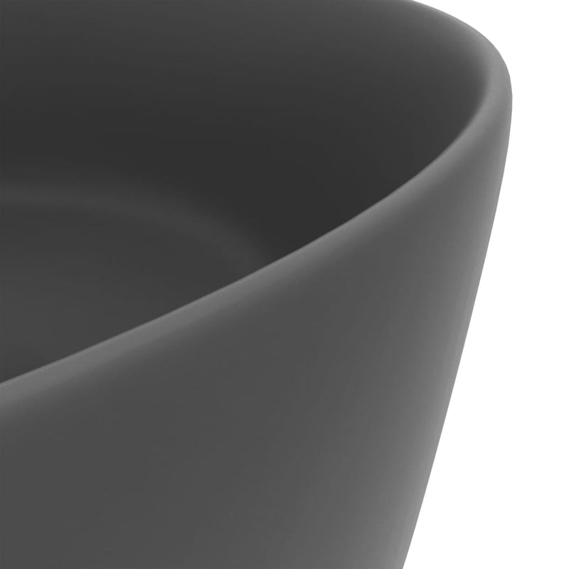 vidaXL kerek matt sötétszürke kerámia luxus mosdókagyló 40 x 15 cm
