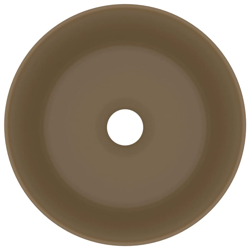 vidaXL kerek matt krémszínű kerámia luxus mosdókagyló 40 x 15 cm