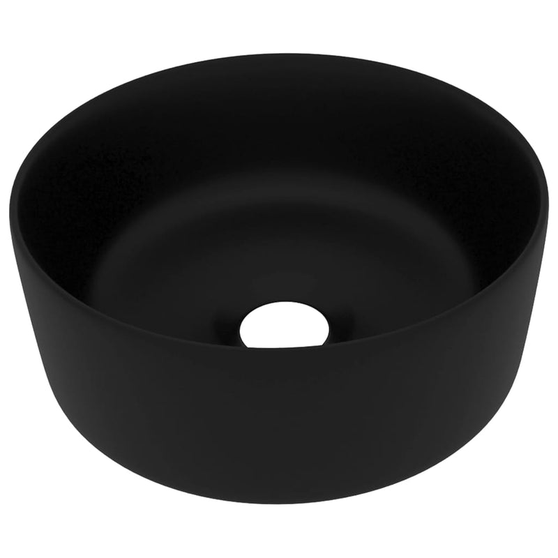 vidaXL kerek matt fekete kerámia luxus mosdókagyló 40 x 15 cm