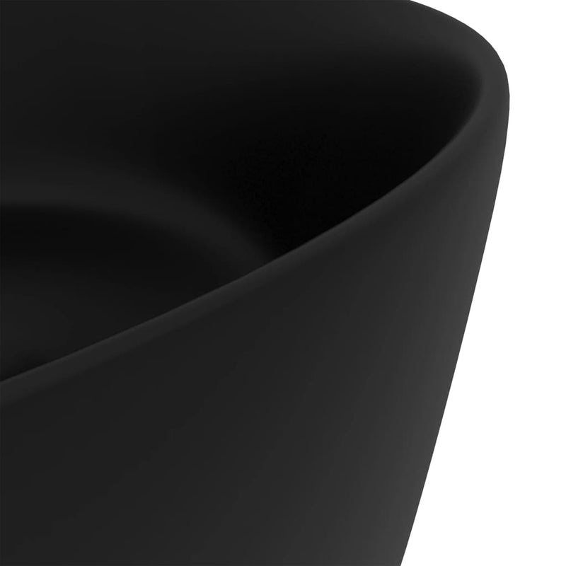 vidaXL kerek matt fekete kerámia luxus mosdókagyló 40 x 15 cm
