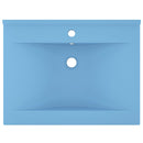 vidaXL matt világoskék kerámia luxus mosdókagyló csapfurattal 60x46 cm