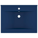 vidaXL matt sötétkék kerámia luxus mosdókagyló csapfurattal 60 x 46 cm