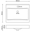 vidaXL matt sötétkék kerámia luxus mosdókagyló csapfurattal 60 x 46 cm