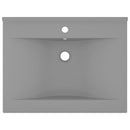 vidaXL matt világosszürke kerámia luxus mosdó csapfurattal 60 x 46 cm