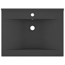 vidaXL matt sötétszürke kerámia luxus mosdó csaptelepfurattal 60x46 cm