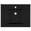 vidaXL matt fekete kerámia luxus mosdókagyló csapfurattal 60x46 cm