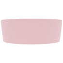 vidaXL matt rózsaszín luxus kerámia mosdókagyló túlfolyóval 36x13  cm