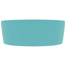 vidaXL matt világoszöld luxus kerámia mosdókagyló túlfolyóval 36x13  cm