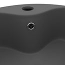 vidaXL matt sötétszürke luxus kerámia mosdókagyló túlfolyóval 36x13 cm