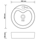 vidaXL matt sötétszürke luxus kerámia mosdókagyló túlfolyóval 36x13 cm
