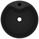 vidaXL matt fekete luxus kerámia mosdókagyló túlfolyóval 36 x 13 cm