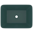 vidaXL matt sötétzöld kerámia luxus mosdókagyló 41x30x12 cm