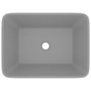 vidaXL matt világosszürke kerámia luxus mosdókagyló 41x30x12 cm