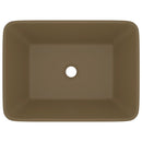 vidaXL matt krémszínű kerámia luxus mosdókagyló 41x30x12 cm