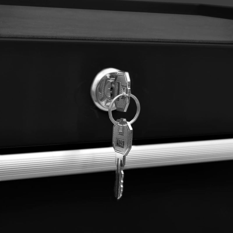 vidaXL 7 fiókos fekete szerszámos kocsi