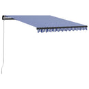 vidaXL kék és fehér kézzel kihúzható napellenző 300 x 250 cm
