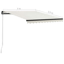 vidaXL krémszínű kézzel kihúzható napellenző 300 x 250 cm