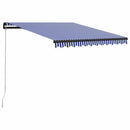 vidaXL kék és fehér kézzel kihúzható napellenző 350 x 250 cm