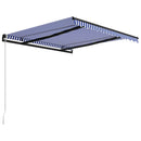 vidaXL kék és fehér kézzel kihúzható napellenző 350 x 250 cm