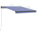 vidaXL kék és fehér kézzel kihúzható napellenző 350 x 250 cm