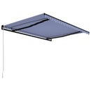 vidaXL kék és fehér kézzel kihúzható napellenző 450 x 300 cm