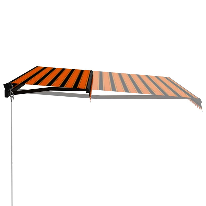 vidaXL narancssárga és barna kézzel kihúzható napellenző 450 x 300 cm