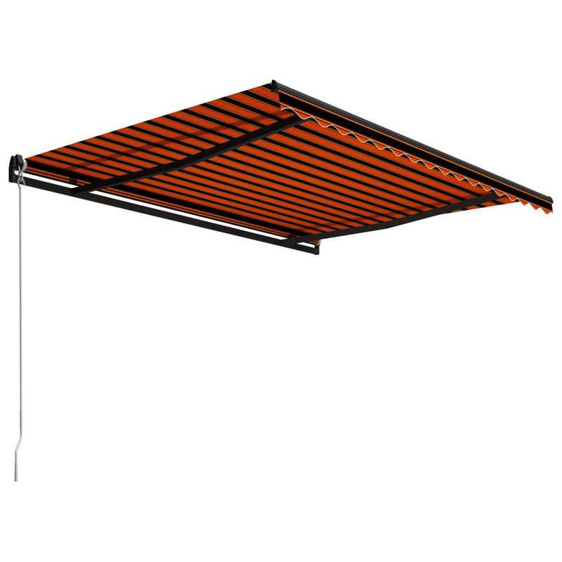 vidaXL narancssárga és barna kézzel kihúzható napellenző 450 x 300 cm