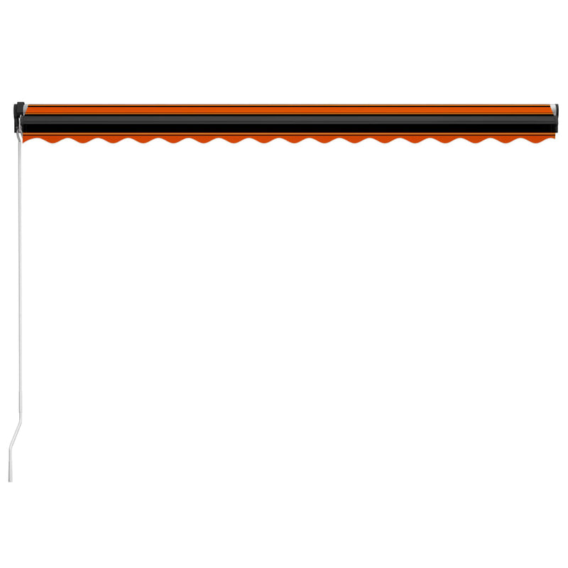 vidaXL narancssárga és barna kézzel kihúzható napellenző 450 x 300 cm