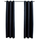 vidaXL 2 db fekete szövet sötétítő függöny gyűrűkkel 97 x 213 cm