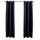 vidaXL 2 db fekete szövet sötétítő függöny gyűrűkkel 97 x 213 cm
